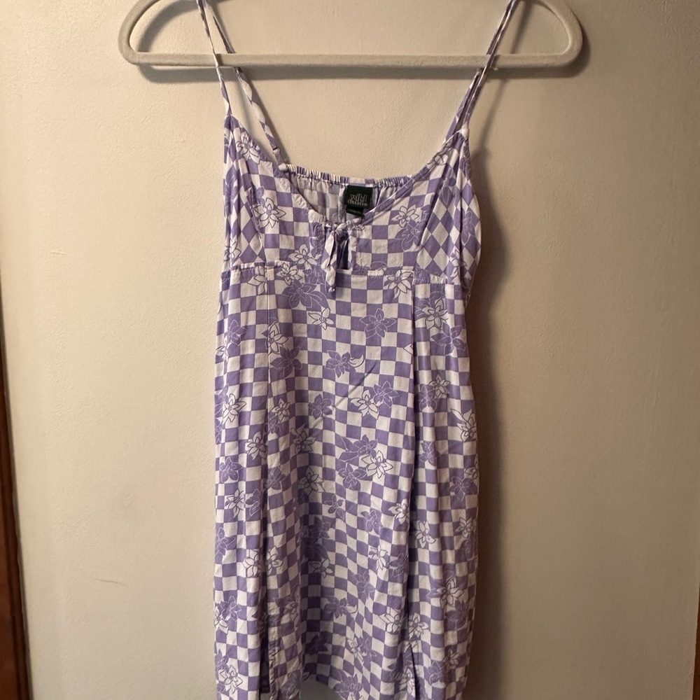 Wild Fable Purple and White Checkered Dress